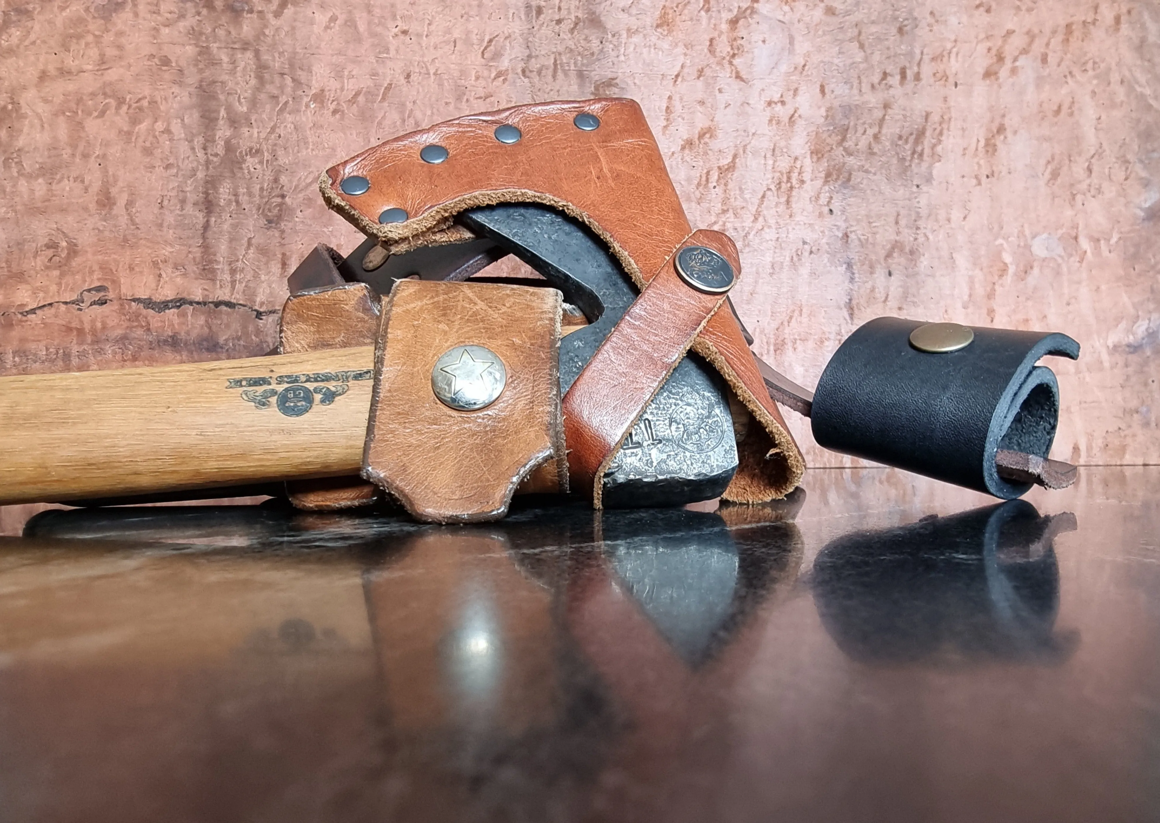 Leather Genuine Handcrafted Axe Sheath Belt Attachment