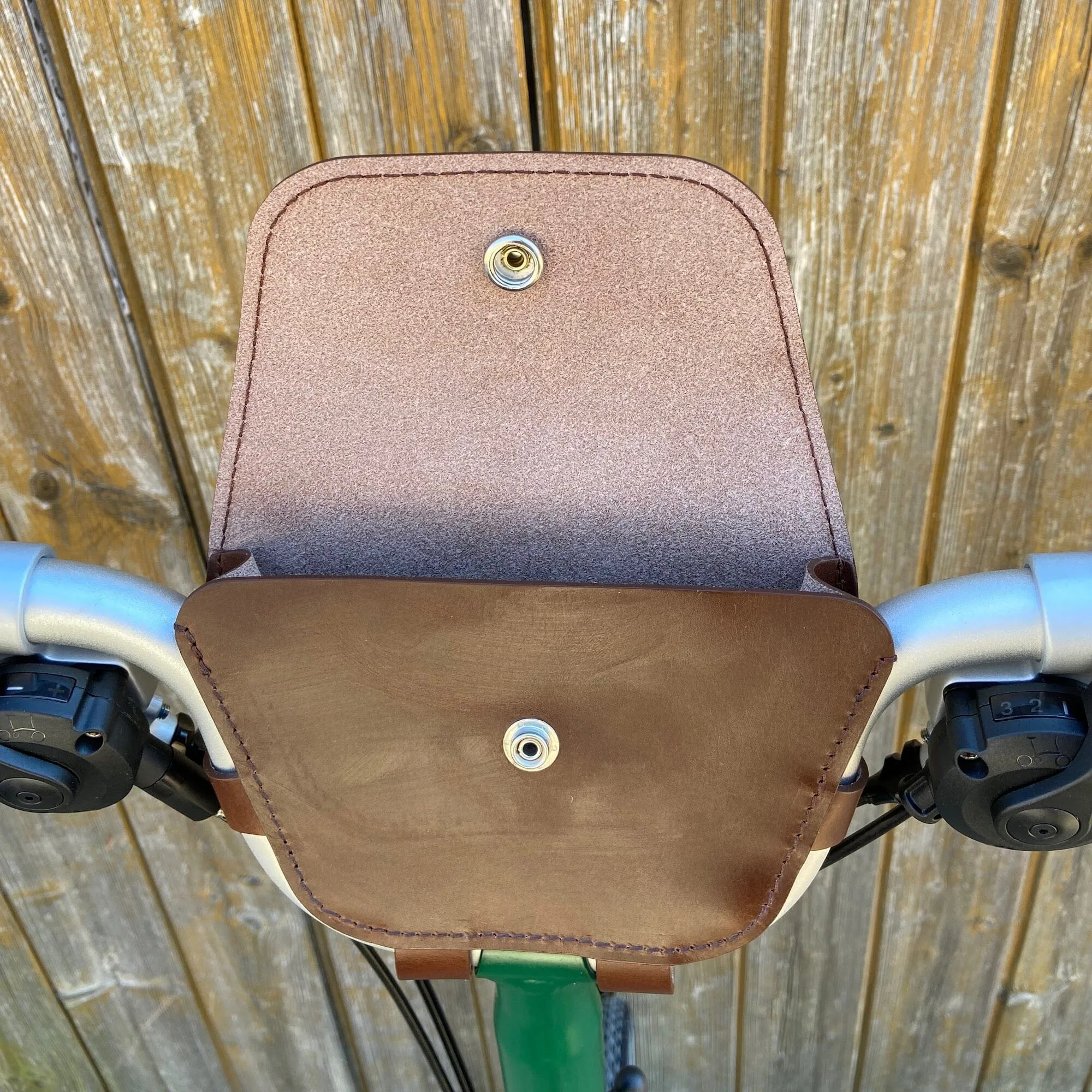Leather Handlebar Bag for Brompton 2017 