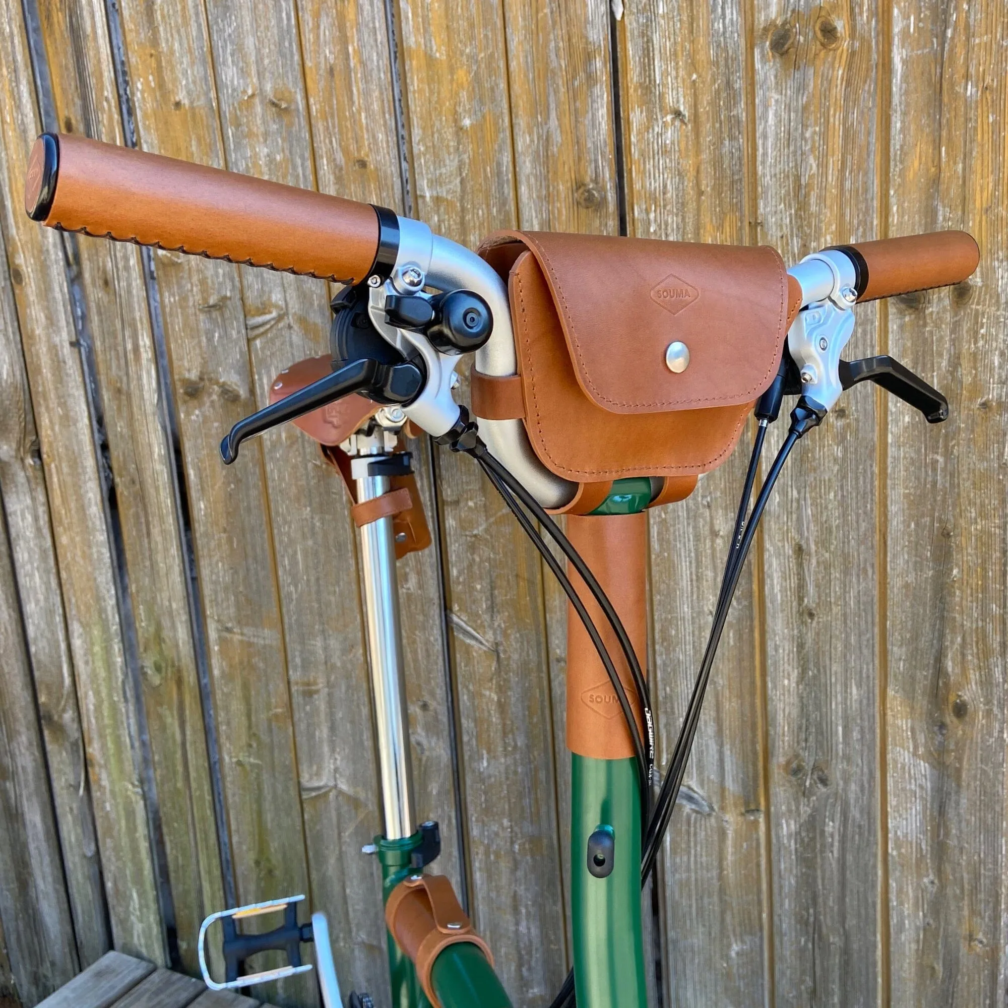 Leather Handlebar Bag for Brompton 2017 