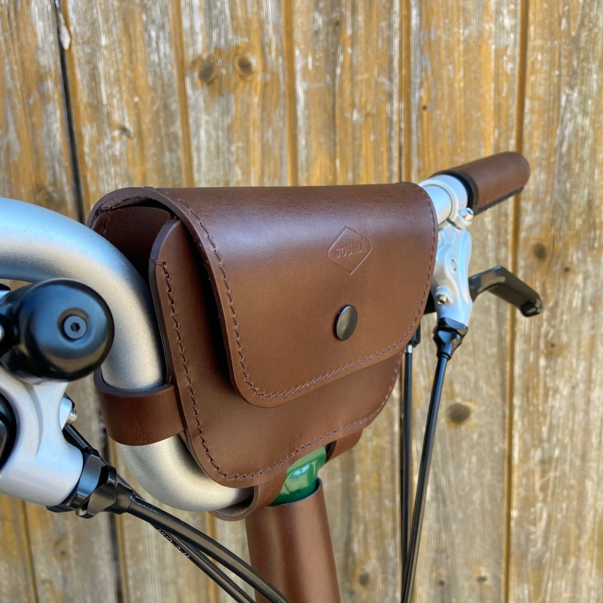 Leather Handlebar Bag for Brompton 2017 
