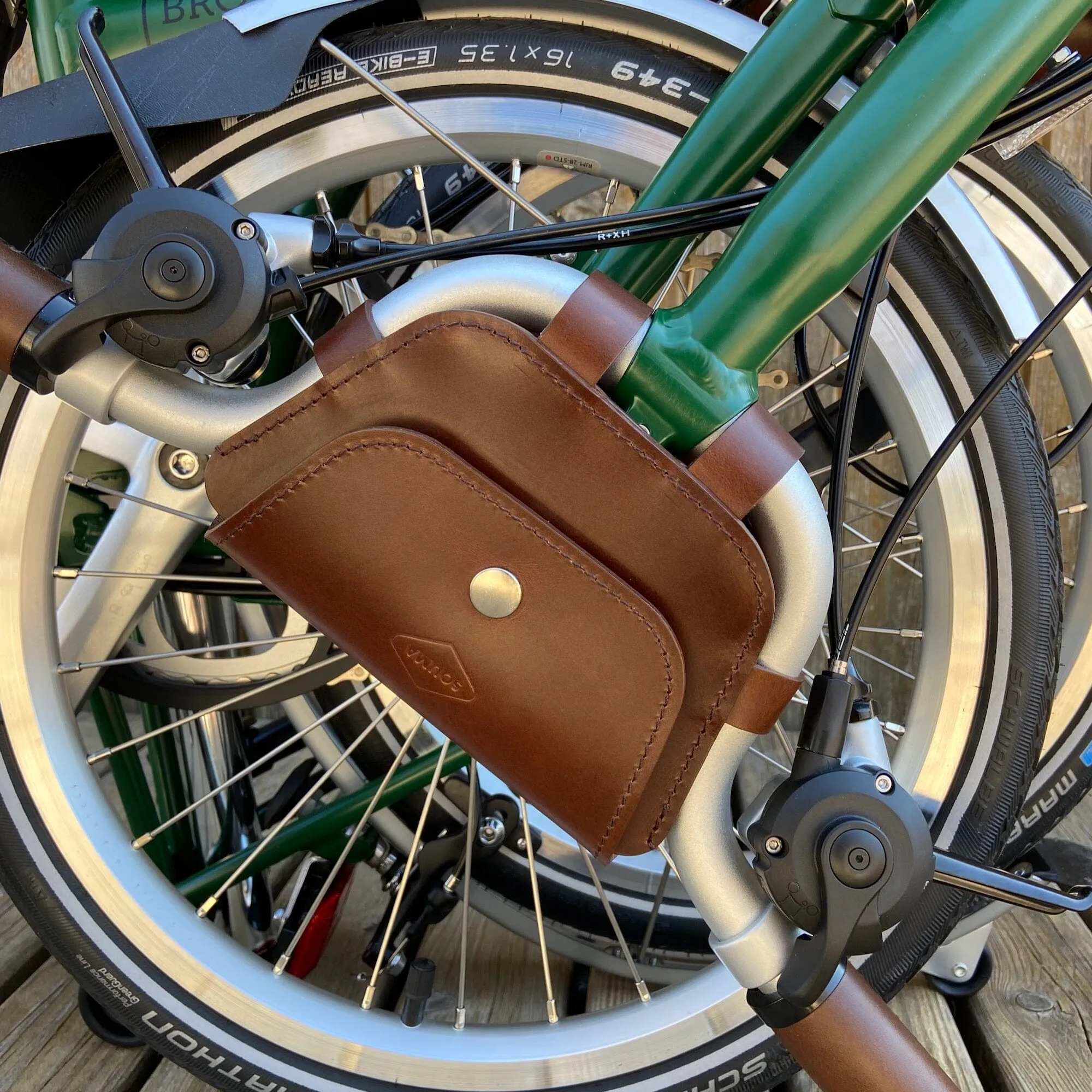 Leather Handlebar Bag for Brompton 2017 