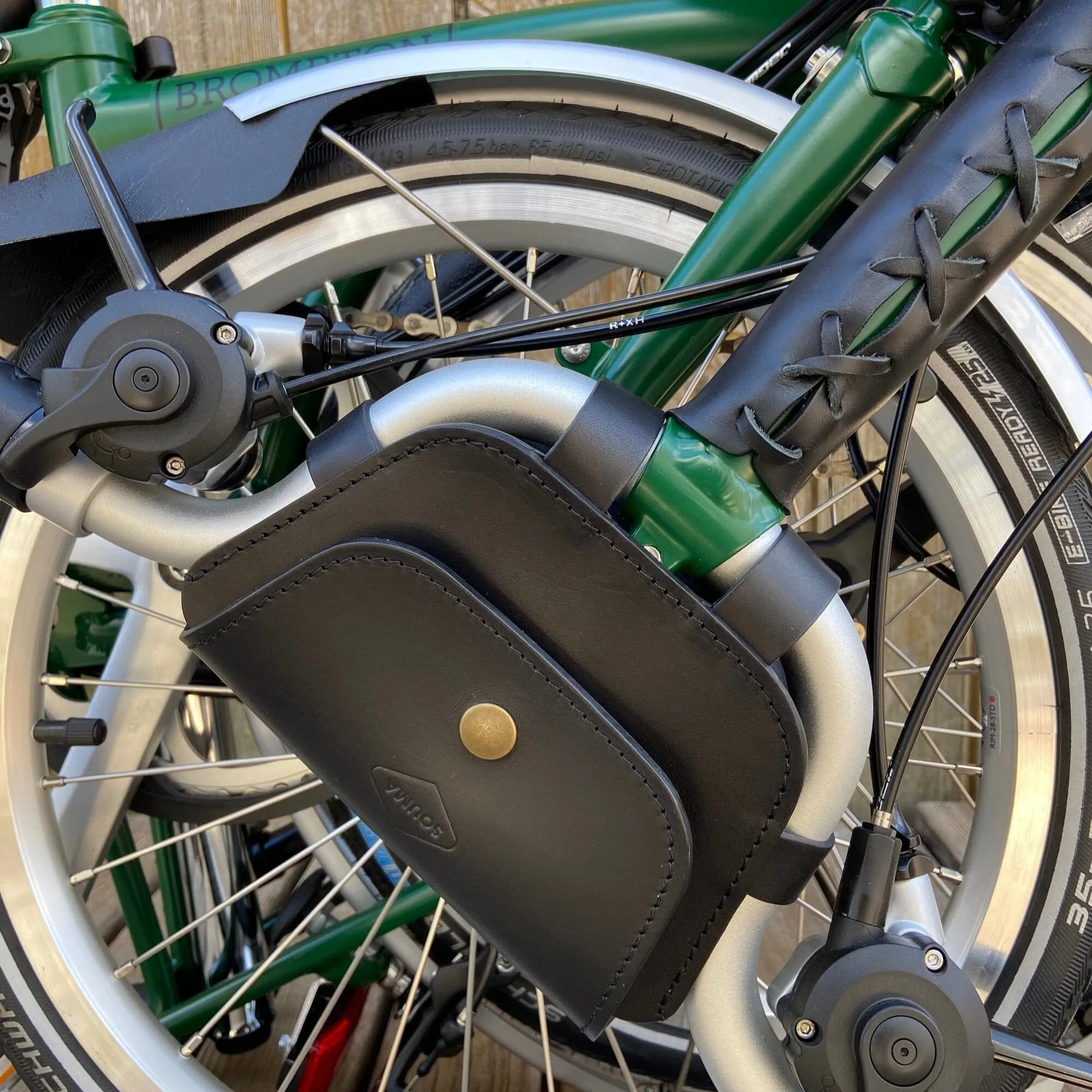 Leather Handlebar Bag for Brompton 2017 