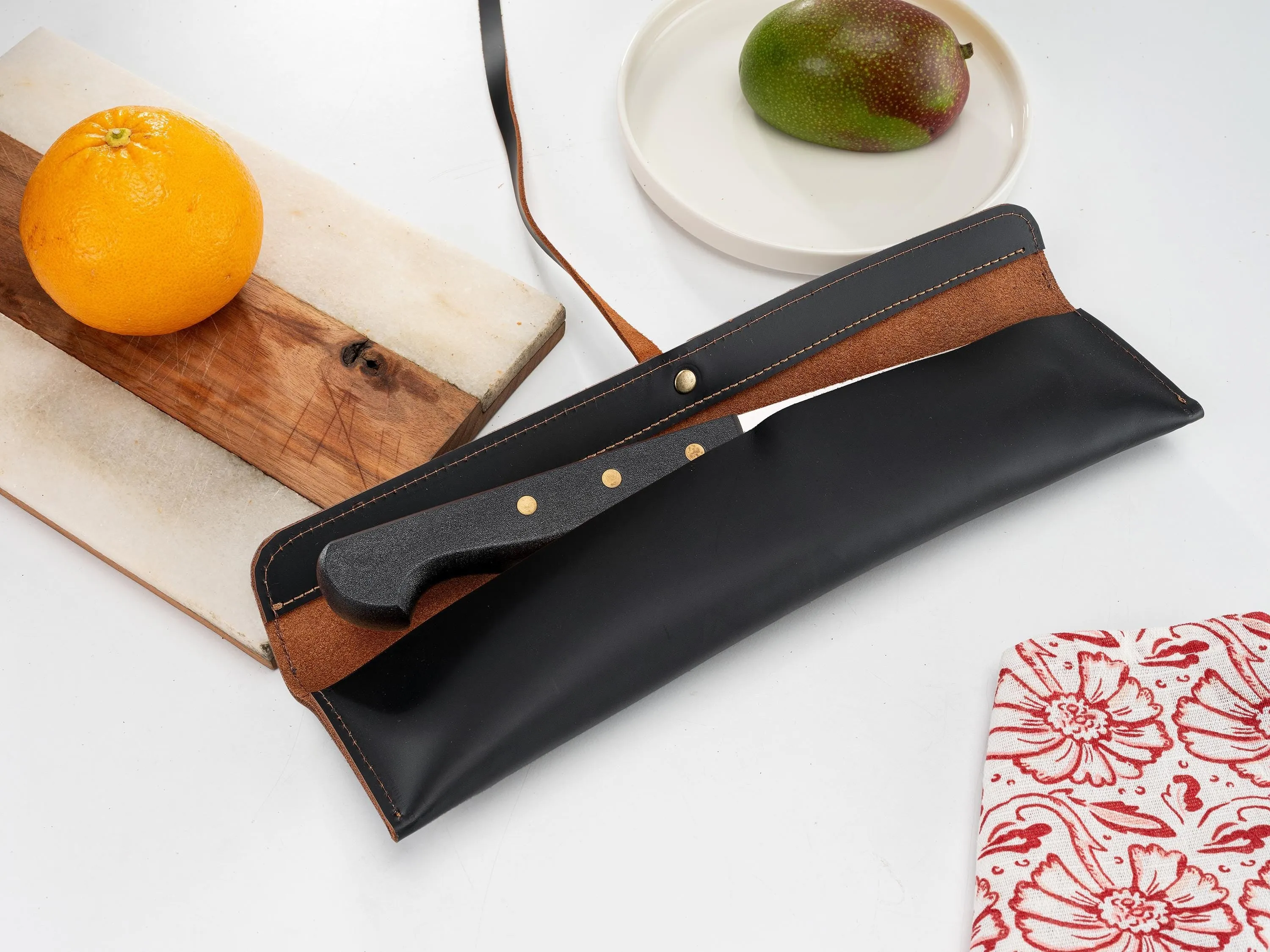 Leather Knife Roll, Handmade Distressed Leather Single Knife Case, Chef Knife Roll, Leather Knife Holder, Chef Knife Case