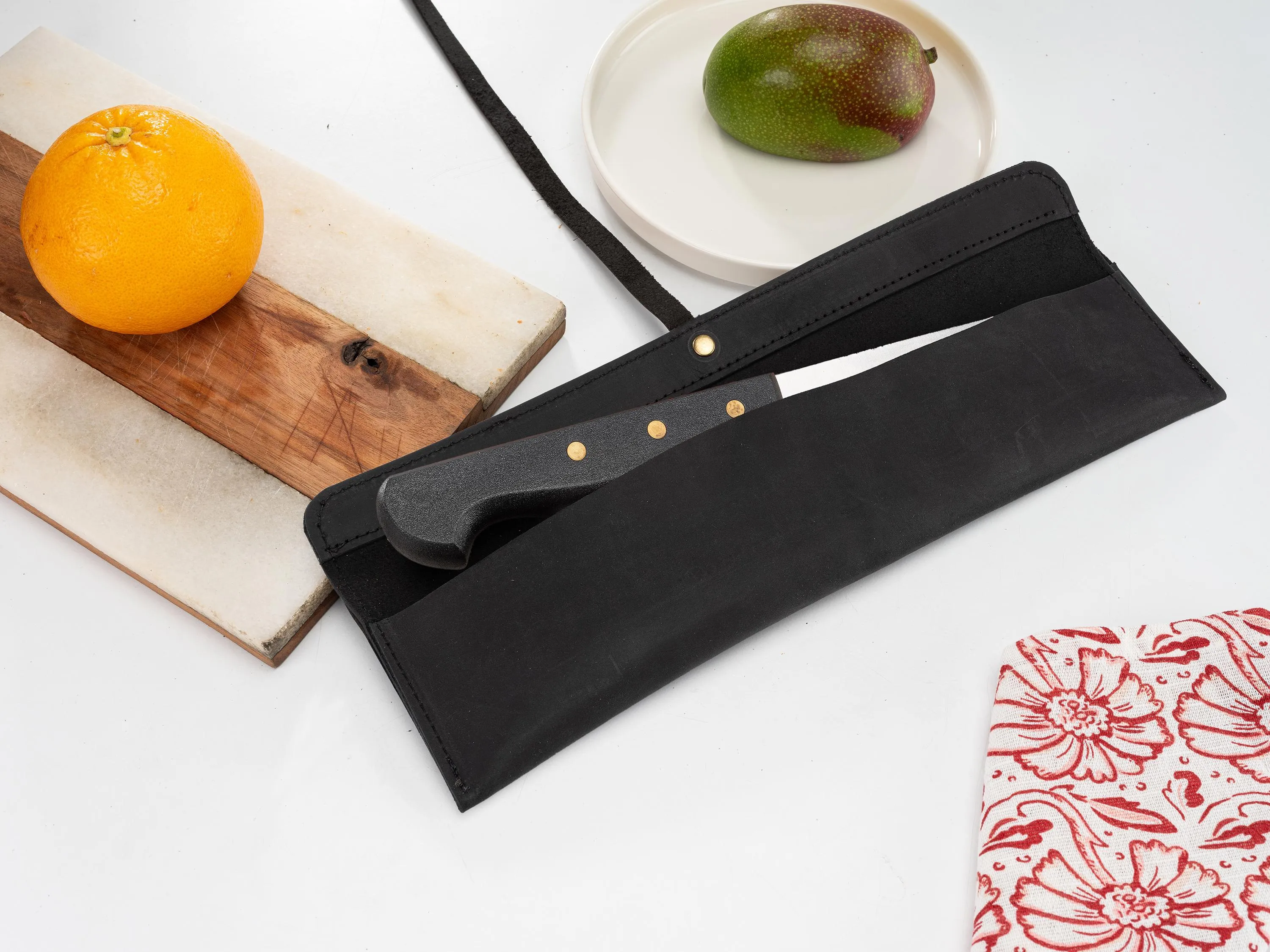 Leather Knife Roll, Handmade Distressed Leather Single Knife Case, Chef Knife Roll, Leather Knife Holder, Chef Knife Case