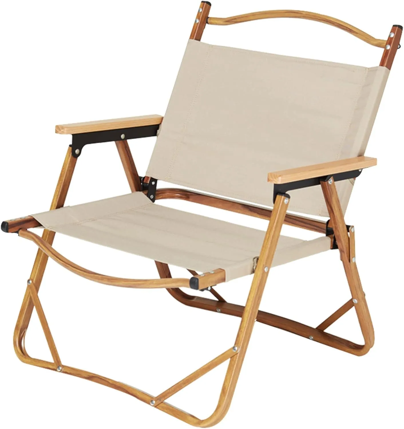 lhx Portable Outdoor Folding Chair Camping Back Chair with Armrest Aluminum Alloy Chair Fishing Stool Picnic Party, Art Sketch Chair Khaki (Size : 5855cm)