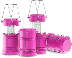 Lichamp 4 Pack LED Camping Lanterns, Battery Powered Camping Lights LED Collapsible Flashlight Portable Emergency Supplies Kit, A4PK