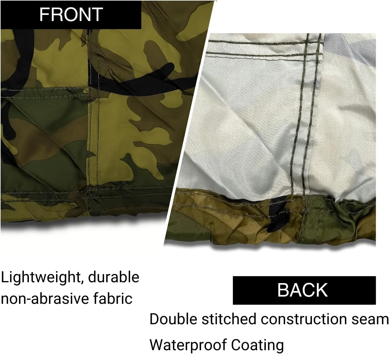 Lightweight ATV Cover, Weatherproof Quad Cover, Water and Wind Resistant Four Wheeler Cover for Polaris Kawasaki Yamaha Suzuki Honda Arctic Cat Can-Am, Camo Color fits up to 86" Long