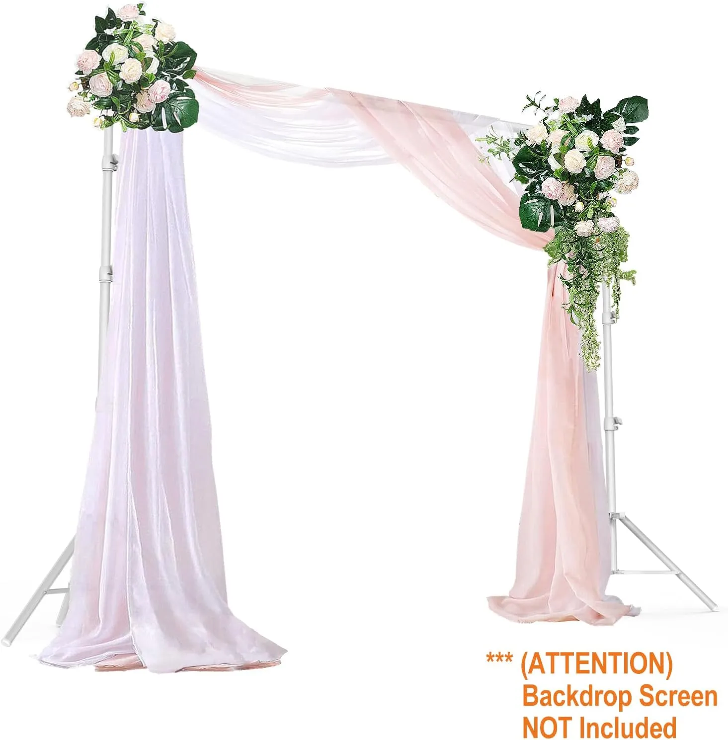 LimoStudio 10 ft. Wide x 10 ft. High (New Generation) White Backdrop Stands, White Matt Surface Metal Body Frame, Enhanced Stability, White Spring Clamp & Stretchy String Clip, Party, Event, AGG2612