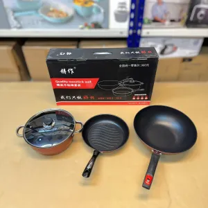Lot Imported 3 Piece High Quality Nonstick Cooking Set