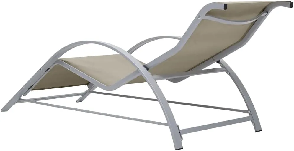 Lounge Chairs,Tanning Chairs,Sunbathing Lounge Chair,Sunlounger Textilene and Aluminum CreamIdeal for Garden, Patio, Camping