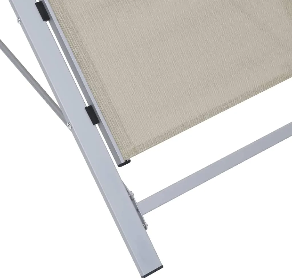 Lounge Chairs,Tanning Chairs,Sunbathing Lounge Chair,Sunlounger Textilene and Aluminum CreamIdeal for Garden, Patio, Camping