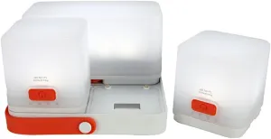 LuminAID Trio Solar Cube Lanterns with Phone Charger - LED Lamp for Camping, Hiking, and Travel - Emergency Light for Power Outages, Hurricane, Survival Kits