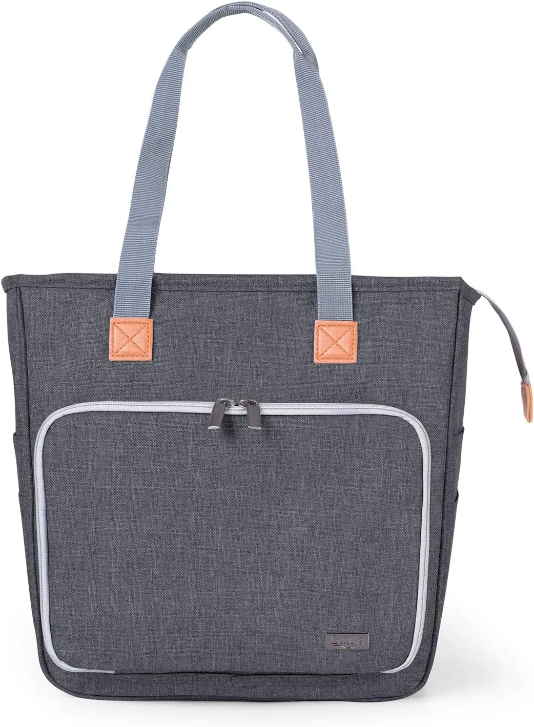 LUXJA Knitting Tote Bag, Yarn Storage Bag for Carrying Projects, Knitting Needles, Crochet Hooks and Other Accessories, Gray