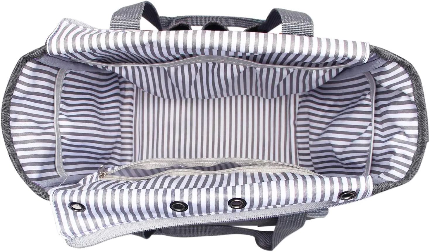 LUXJA Knitting Tote Bag, Yarn Storage Bag for Carrying Projects, Knitting Needles, Crochet Hooks and Other Accessories, Gray