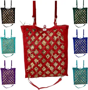 Majestic Ally Premium Nylon Hay Bag for Horses and Livestock, Simulates Grazing, Slow Feeding, Heavy-Duty PP Webbing,Quick-Adjust Straps, Small Hole for Digestion, Multiple Colors (Red)