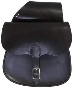 Manaal Enterprises Cowhide Genuine Leather Western Trail Simple Horse Saddle Bag Equipment Size: 11” L x 10” W x 3” D inches