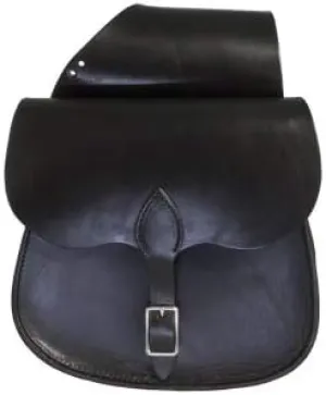 Manaal Enterprises Cowhide Genuine Leather Western Trail Simple Horse Saddle Bag Equipment Size: 11” L x 10” W x 3” D inches