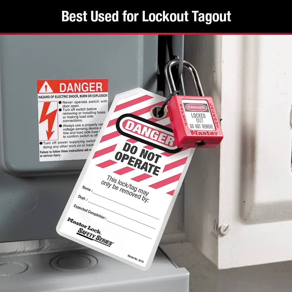 Master Lock 497A Lockout Tagout Tags, Laminated Do Not Operate, OSHA Compliant, 12 Pack