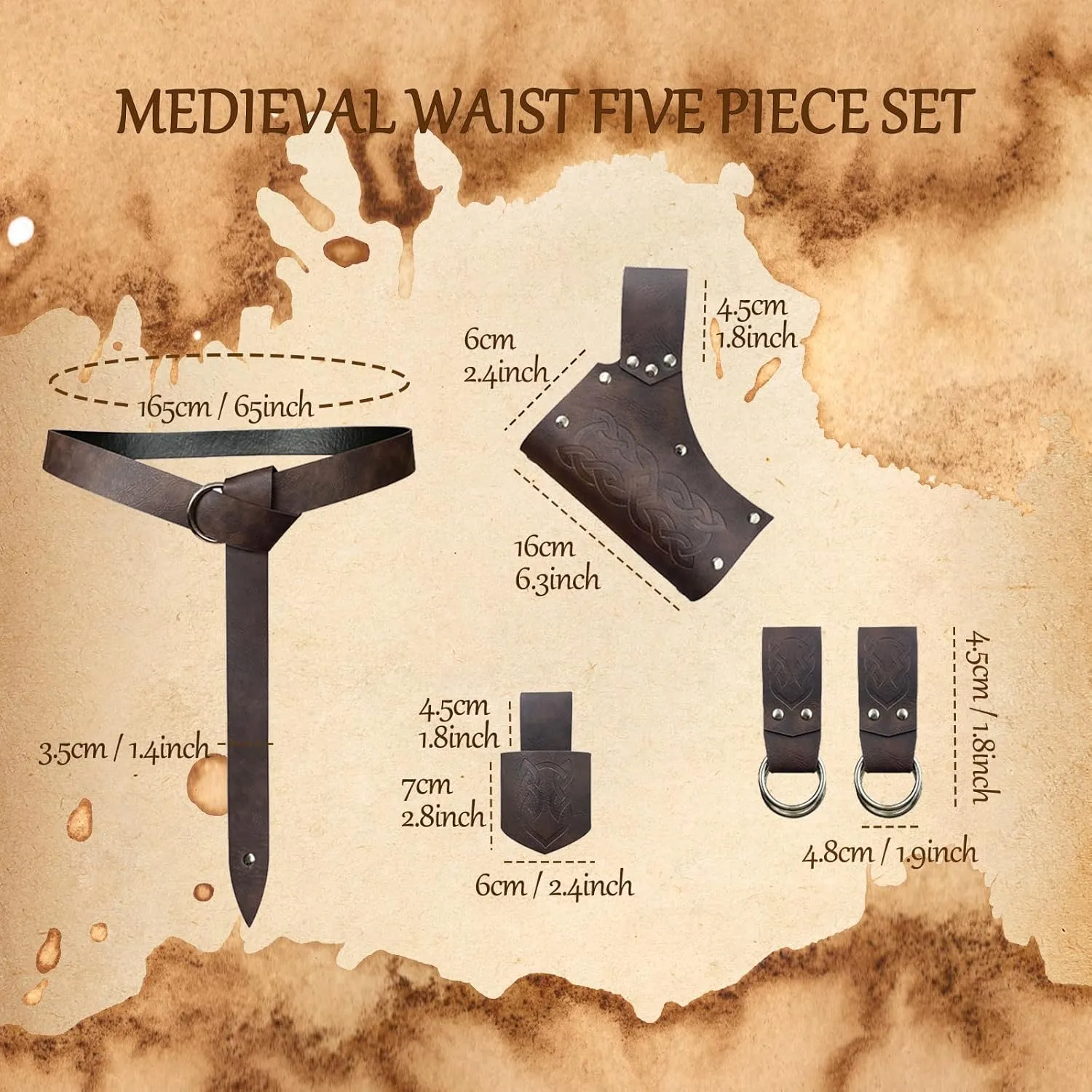 Men Renaissance Medieval Viking Leather Cosplay Chest Accessories Armor Set, Ren Faire Knight Vest Armour Set