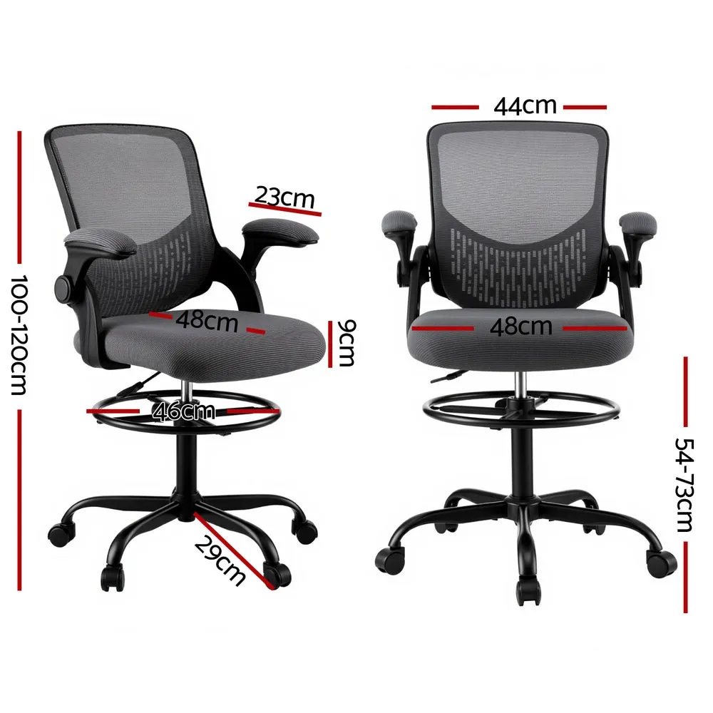 Mesh Office Drafting Chair - Grey