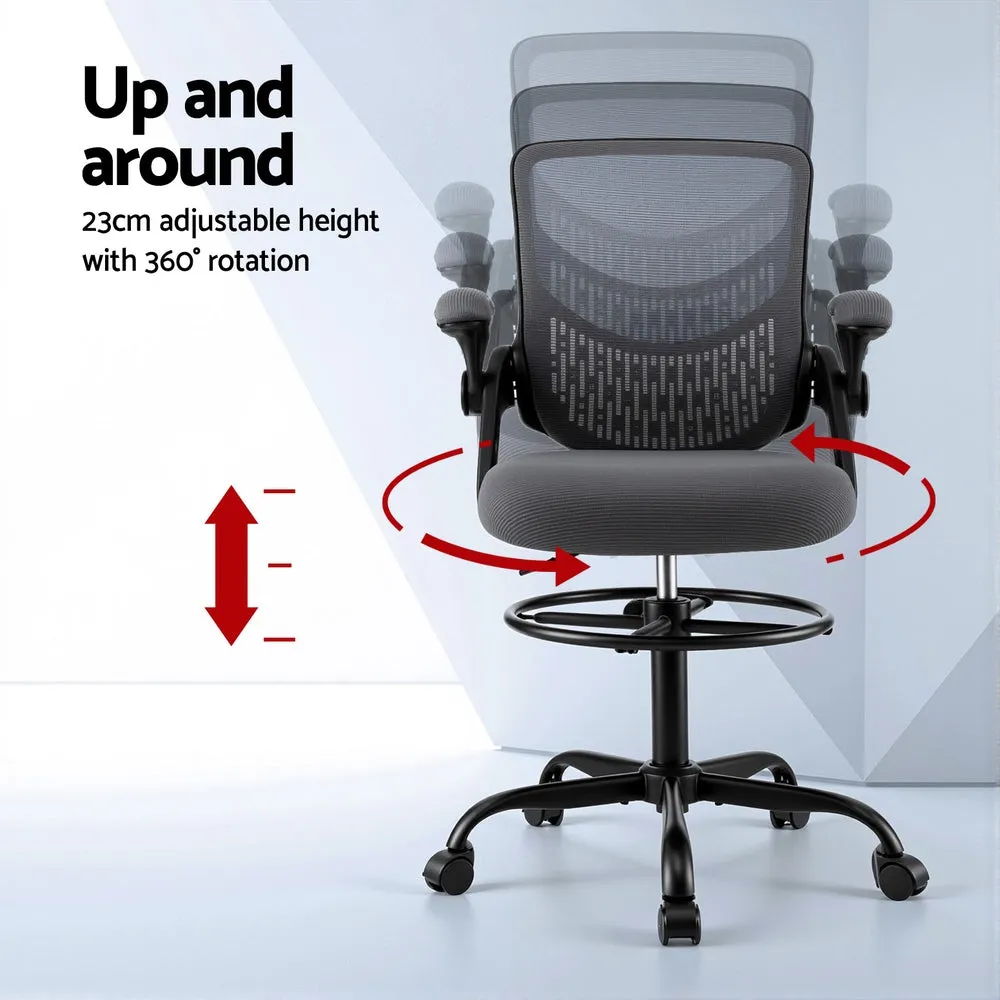 Mesh Office Drafting Chair - Grey