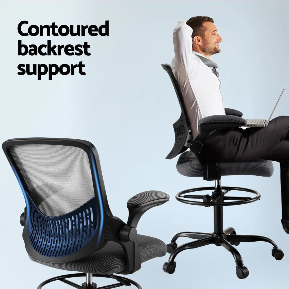 Mesh Office Drafting Chair - Grey