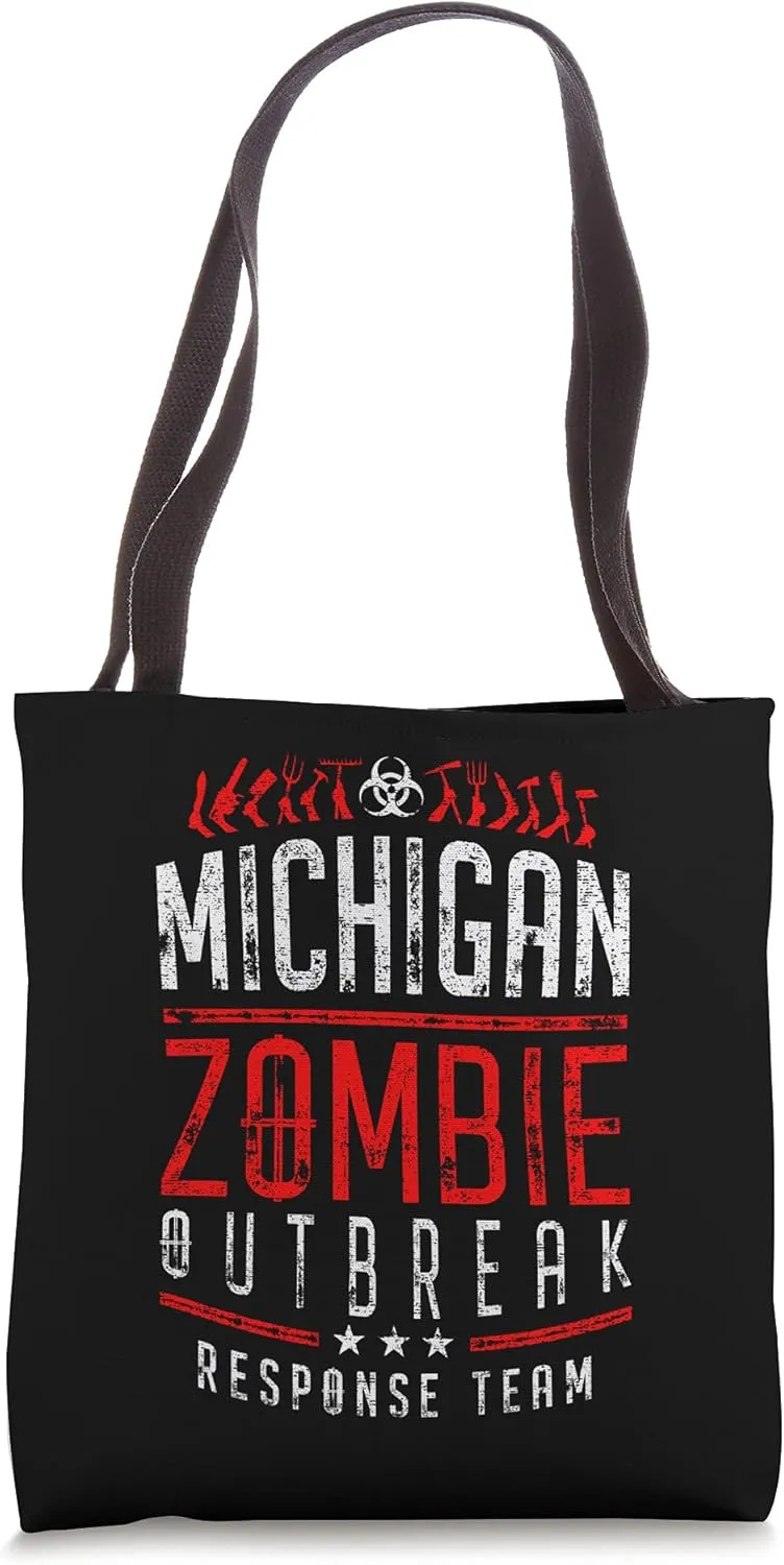 Michigan Zombie Outbreak Response Team Halloween Tote Bag
