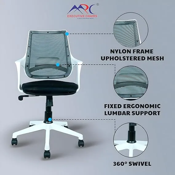 Mid Back Executive Office Chair with Nylon Base