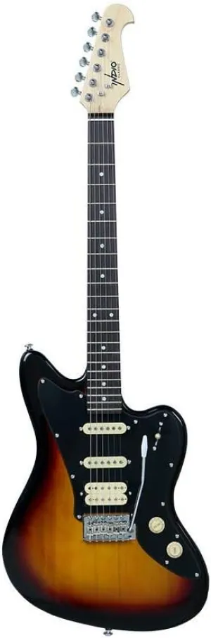 Monoprice Indo Series 6 String Basswood-Body Electric Guitar, Right, Sunburst (625882)