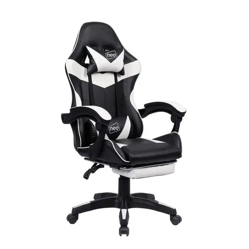 Neo Reclining Gaming Office Chair – Green, PU Leather with Footrest, Lumbar & Headrest Support