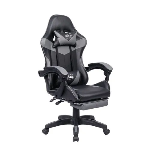 Neo Reclining Gaming Office Chair – Green, PU Leather with Footrest, Lumbar & Headrest Support