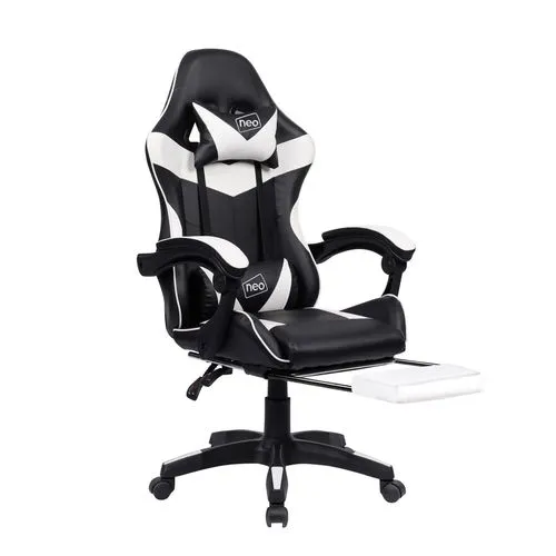 Neo Reclining Gaming Office Chair – Green, PU Leather with Footrest, Lumbar & Headrest Support