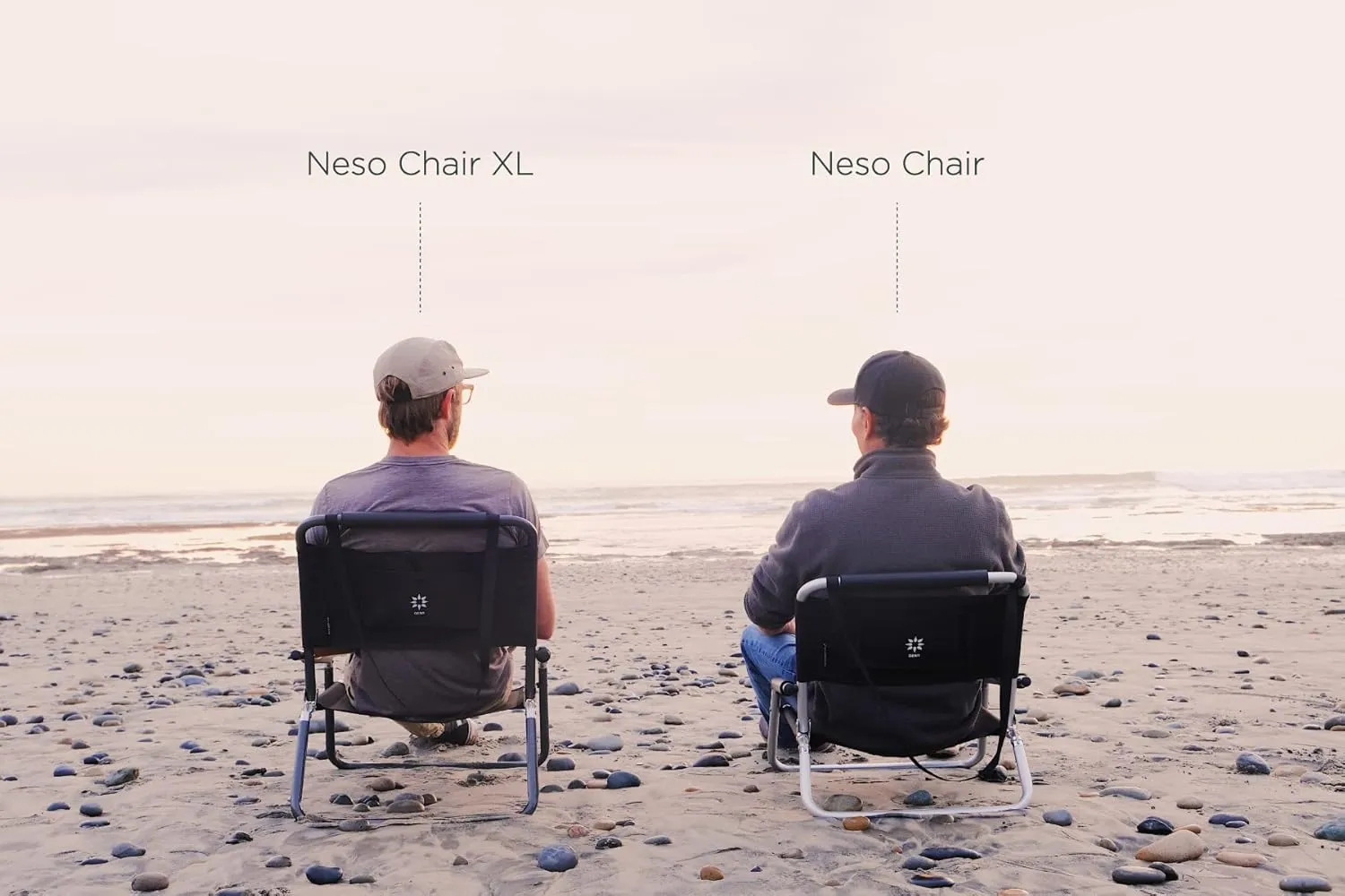 Neso Beach Chairs 2 Pack | Water Resistant with Shoulder Strap and Slip Pocket | Folds Thin (Flamingos, XL)