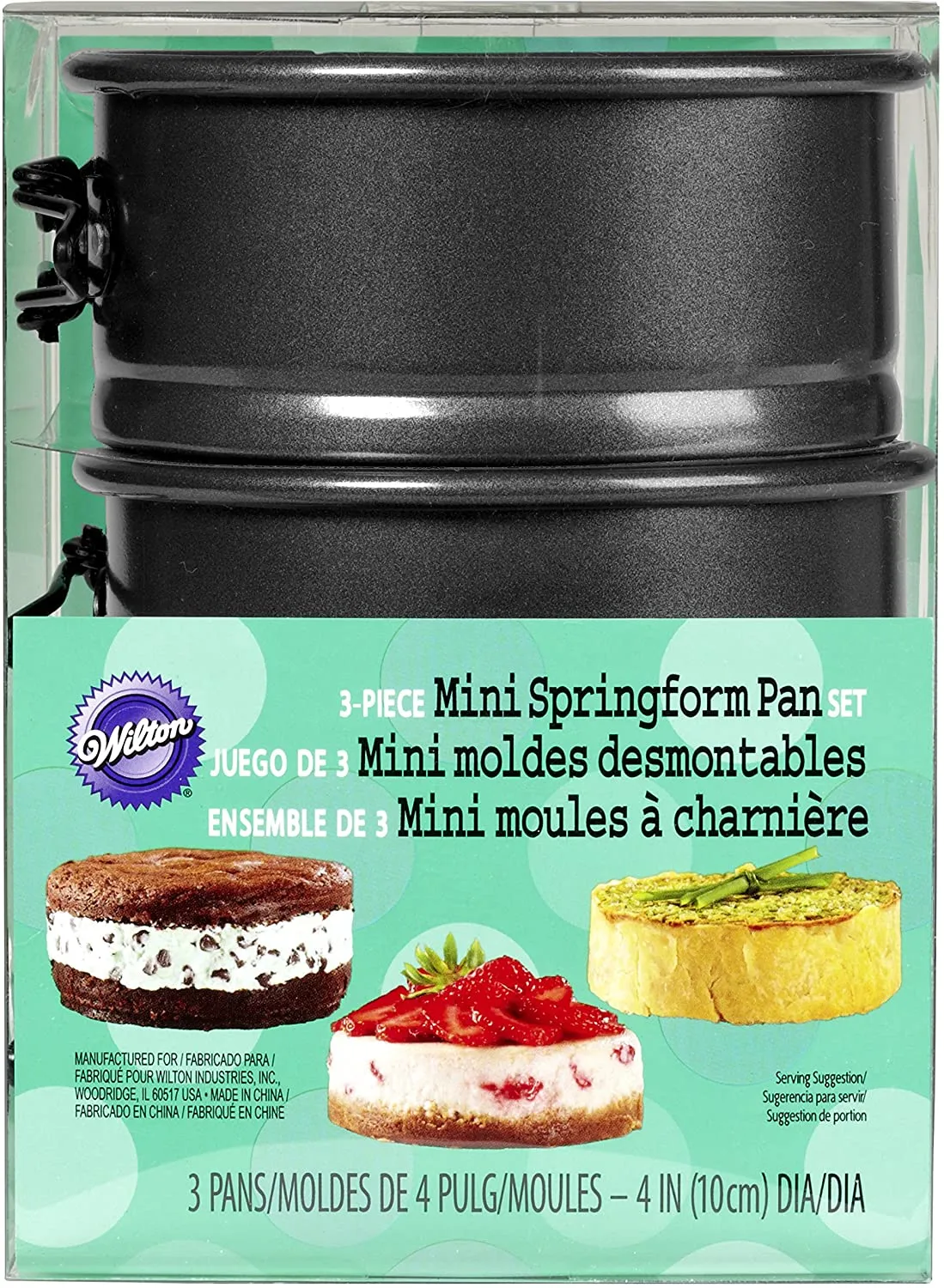 New in package! Wilton 2105-2174 Mini Springform Pan, Set of 3! Perfect for baking individual desserts/recipes