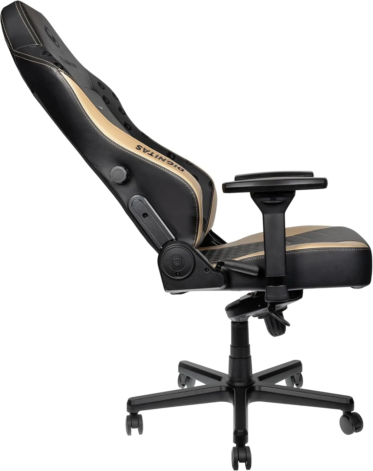 noblechairs Hero Dignitas Edition Gaming Chair - Ergonomic Design with 4D Armrests, Adjustable Lumbar Support, Magnetic Customization, Durable PU Leather, Black/Gold - Supports 150 kg / 330 lbs