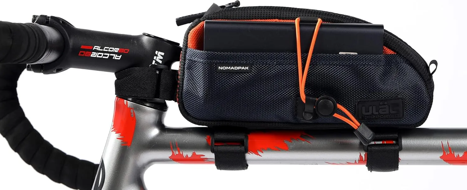 NOMADPAK: TREKKING PRO 1.2L Top Tube Bag (Navy-Orange)