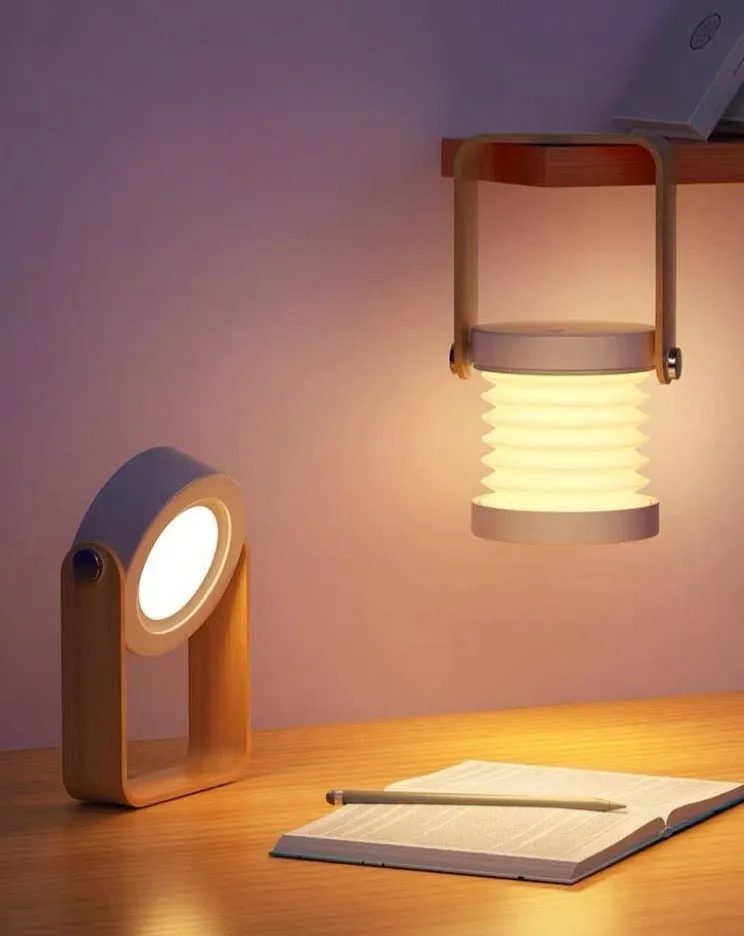 Nordic Foldable Portable Lantern Bedside Table Lamp, Dimmable Nursery Emergency Light by INSPECIAL HOME
