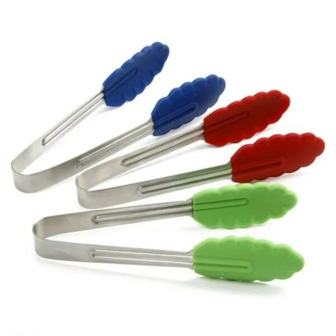 Norpro Mini Stainless Steel Silicone Tipped Food Cooking Serving Tongs