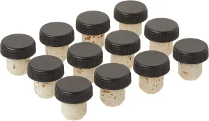 North Mountain Supply - TCNT-12 Bar Top Tasting Corks - Natural Cork with Plastic Tops - Bag of 12