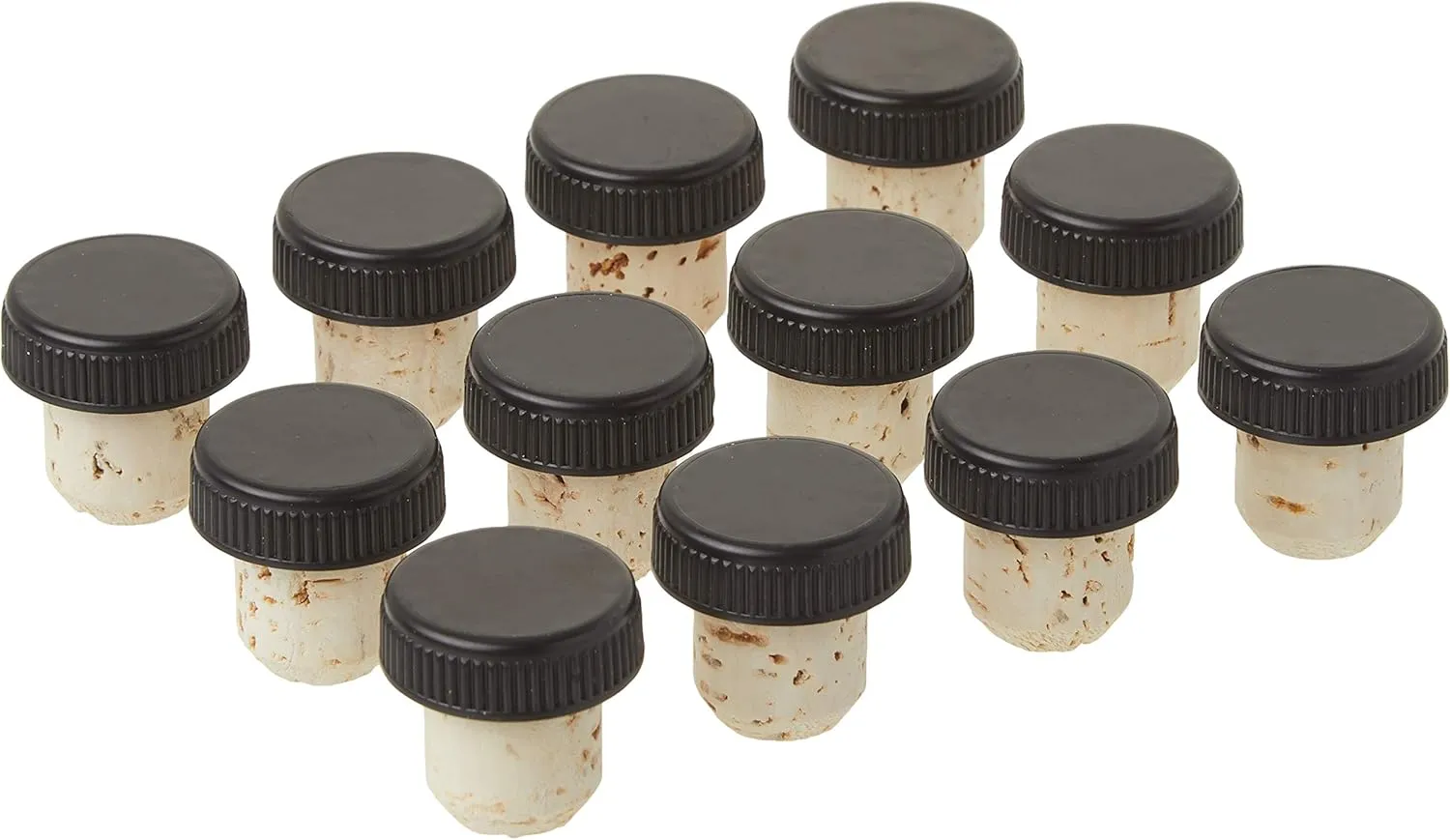 North Mountain Supply - TCNT-12 Bar Top Tasting Corks - Natural Cork with Plastic Tops - Bag of 12