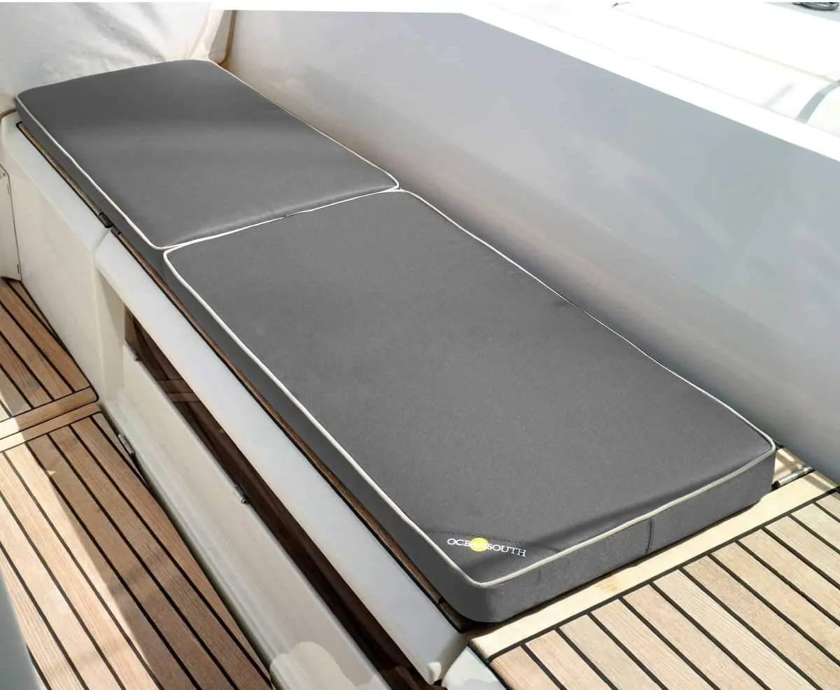 Oceansouth Boat Seat Cushion (Gray, Length 63" x Width 17" x Height 2-1/2") Cushion Cover Sponge Bench Patio Chair seat high pad Porch Swing Kitchen Cushions Boat Seats Accessories Furniture Garden