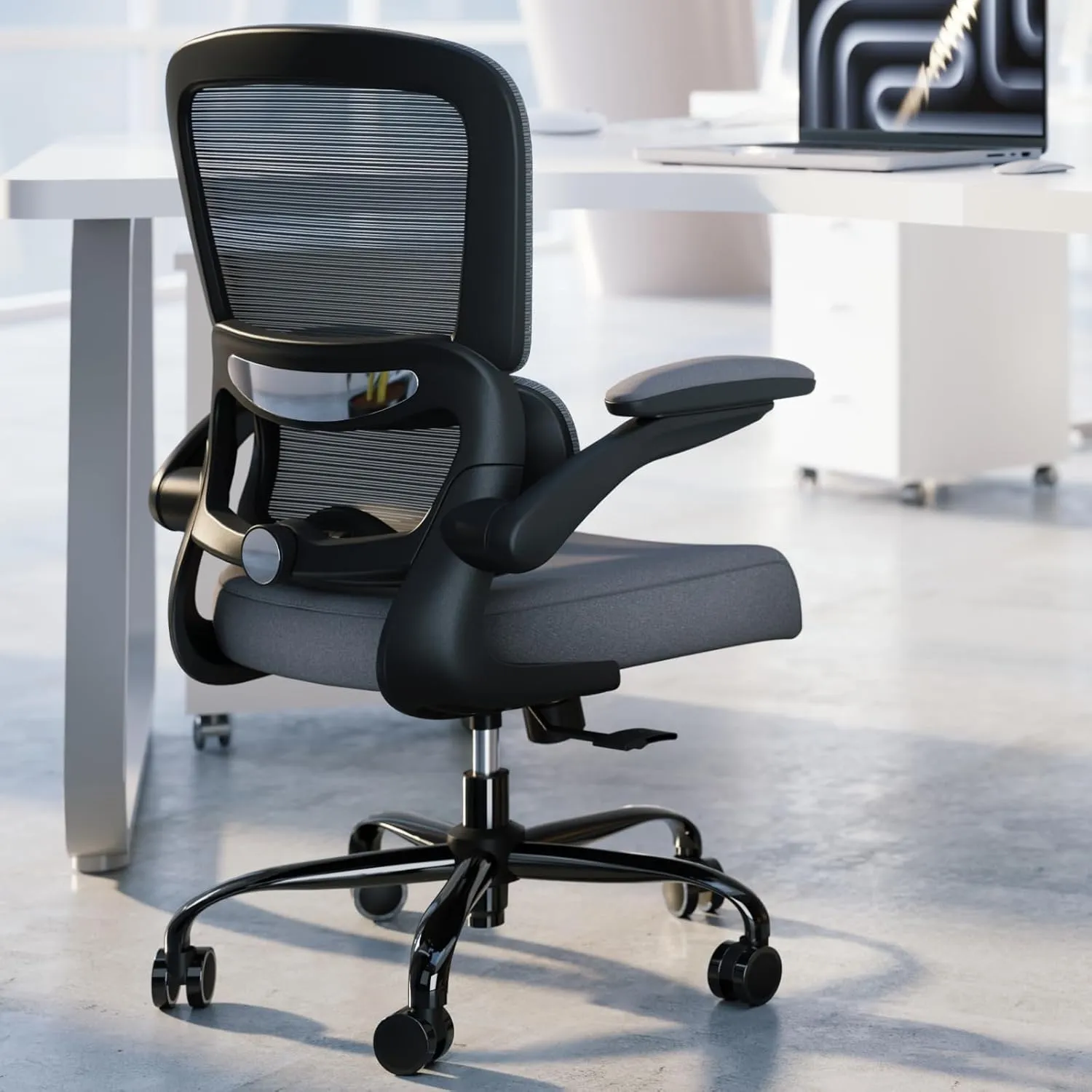 Office Chair - Ergonomic Desk Chair with Adjustable Lumbar Support, Mesh Computer Chair, Executive Chairs for Home Office Comfortable Lumbar Support (Dark Gray)