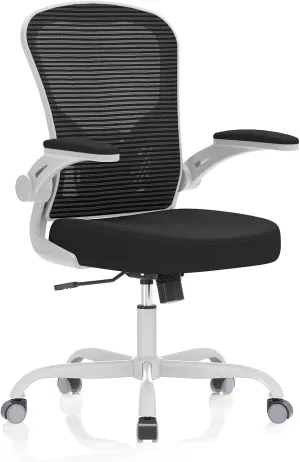 Office Chair, Ergonomic Desk Chairs 330LBS Capacity High Back Mesh Computer with Flip-up Armrests, Comfy Work with Adjustable Lumbar Support, Rolling Swivel Executive Task