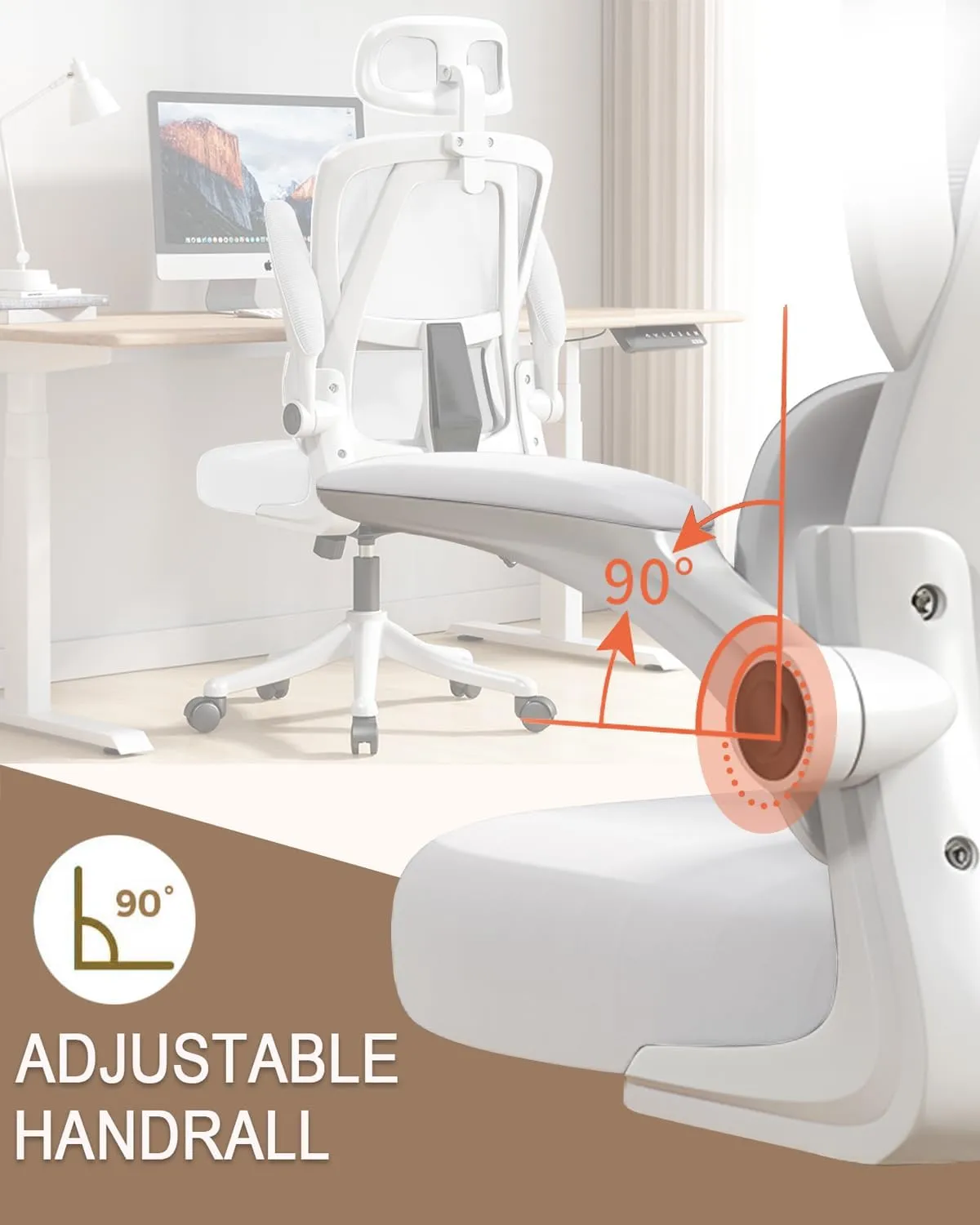 Office Chair Mesh Desk Chair, Ergonomic High-Back Rolling Gaming Work Chairs with Wheels and Adjustable Headrests