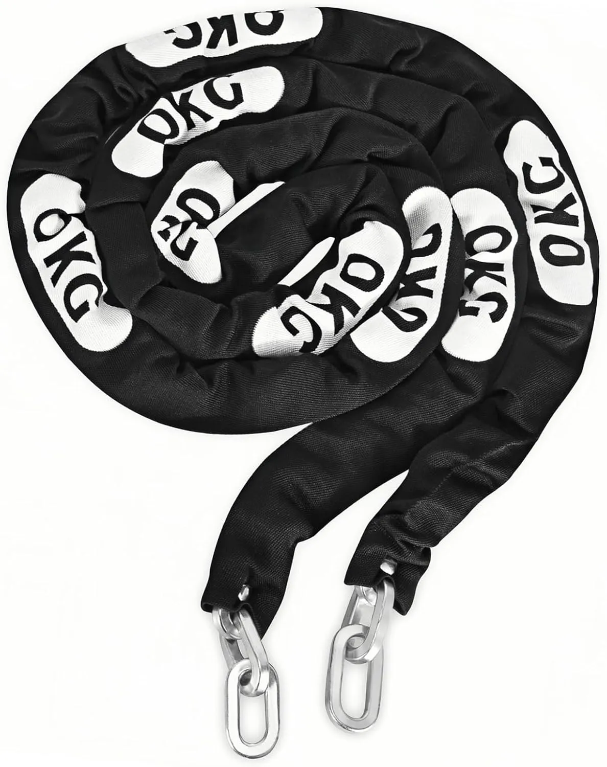 OKG High Security Chain - 10 Foot x 5/16” (8mm) Thick Square Heavy Duty Chain - Cut Proof Chain Hardened Steel Chain for Motorcycles, E-Bikes, Trailers, Generators, Fence Gates, etc. (No Lock), Black