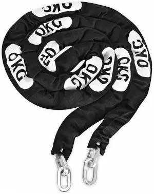 OKG High Security Chain - 10 Foot x 5/16” (8mm) Thick Square Heavy Duty Chain - Cut Proof Chain Hardened Steel Chain for Motorcycles, E-Bikes, Trailers, Generators, Fence Gates, etc. (No Lock), Black