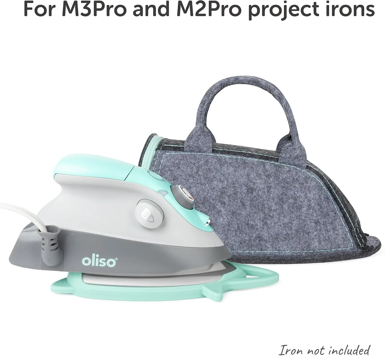 oliso Carry Bag M3Pro and M2Pro Mini Irons - Fits Most Mini Travel Size Irons, Ideal for Travel or Storage - Aqua