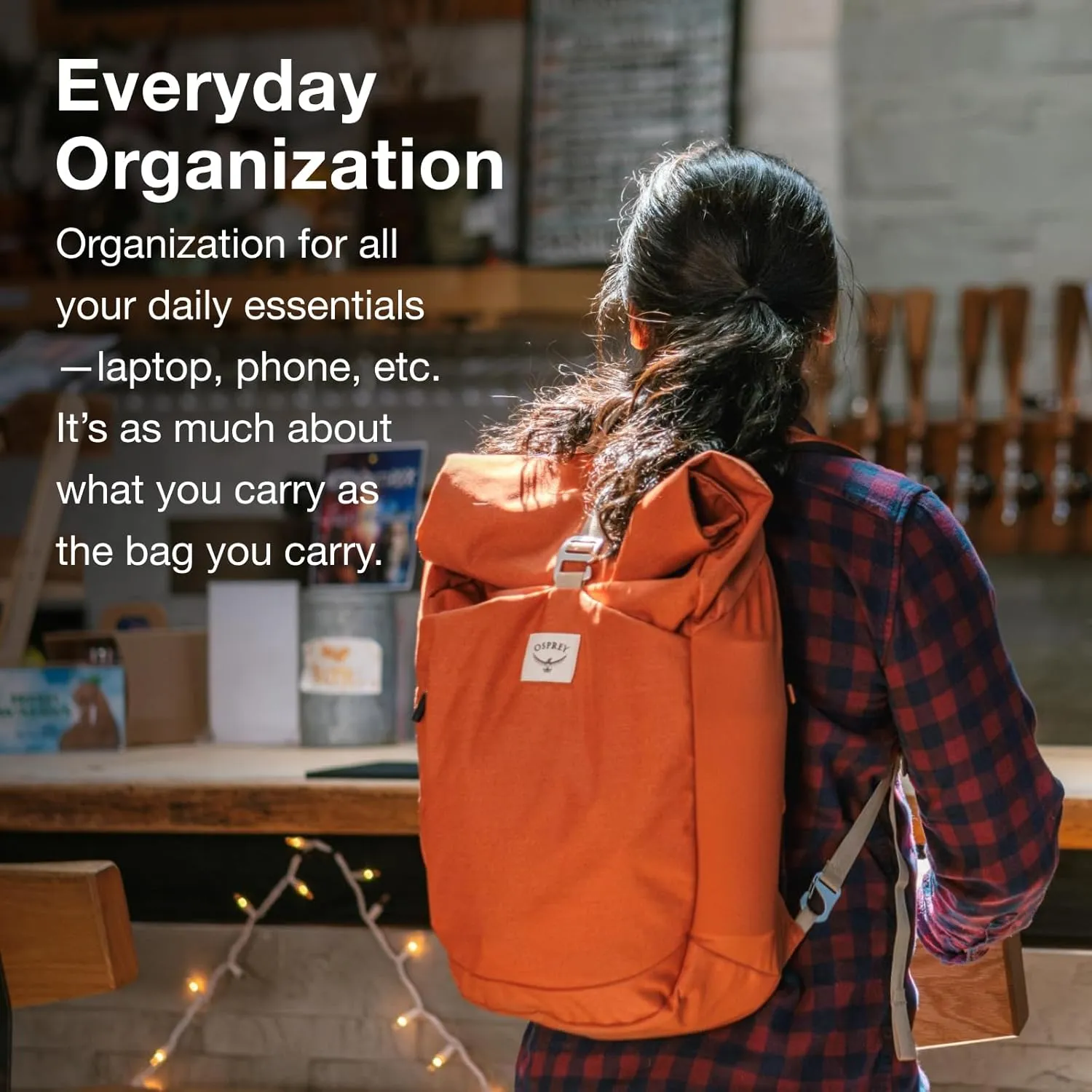 Osprey Arcane Roll Top Commuter Backpack, Porcelain Orange Heather