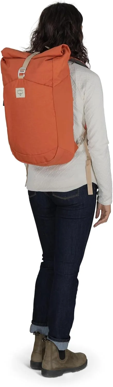 Osprey Arcane Roll Top Commuter Backpack, Porcelain Orange Heather