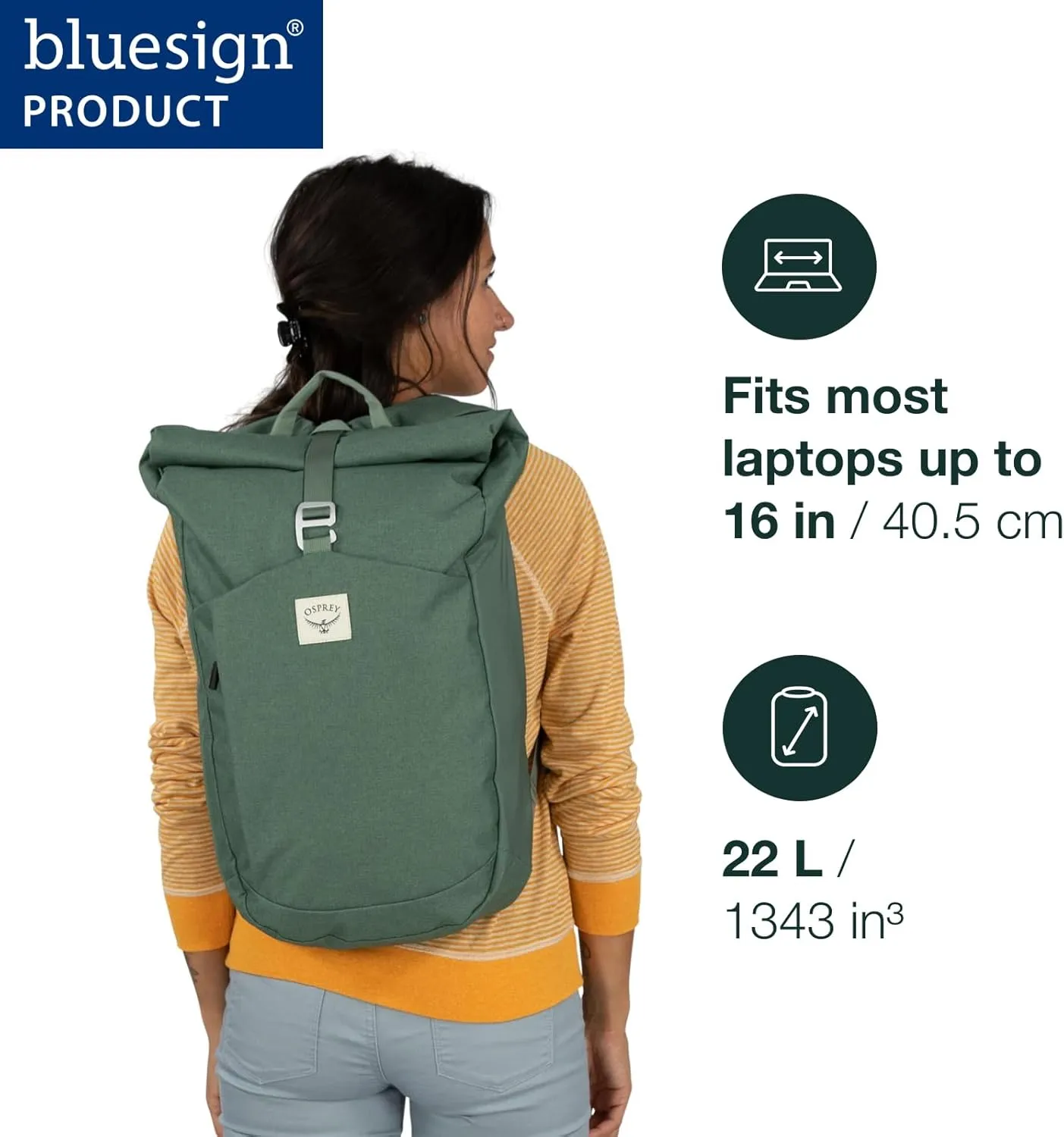 Osprey Arcane Roll Top Commuter Backpack, Porcelain Orange Heather